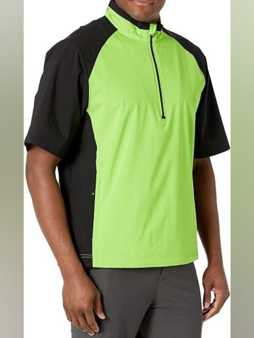 Cutter & Buck Short-Sleeve Performance Jacket in Neon Green and Black- XL